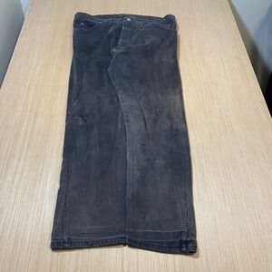 Vintage Wrangler Distressed Workwear Jeans Faded Black Denim 37x31 Straight Leg